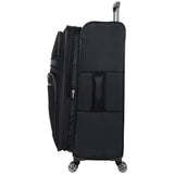 Kenneth Cole REACTION Rugged Roamer Lightweight Softside Expandable 8 - Wheel Spinner Luggage, Black, 2 - Piece (20” Carry - On/28” Check Size)