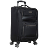Kenneth Cole REACTION Rugged Roamer Lightweight Softside Expandable 8 - Wheel Spinner Luggage, Black, 2 - Piece (20” Carry - On/28” Check Size)
