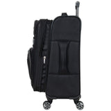 Kenneth Cole REACTION Rugged Roamer Lightweight Softside Expandable 8 - Wheel Spinner Luggage, Black, 2 - Piece (20” Carry - On/28” Check Size)