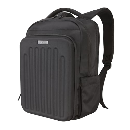 Kenneth Cole REACTION The Venturer 17" Polyester Tech Travel Backpack for Work, Black | Backpacks4Less