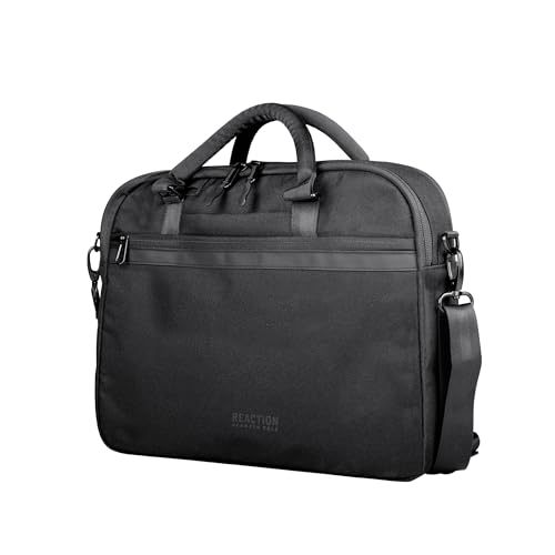 Kenneth Cole Recycled Polyester Slim 16" Laptop Business Briefcase, Black | Backpacks4Less