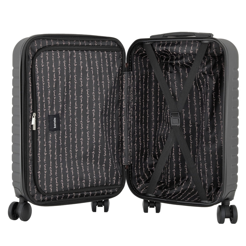 kensie 22" Graceful Hardside Carry - On Luggage, Black
