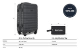 kensie 22" Peonies Hardside Carry - On Luggage with ID Tag, Black