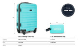 kensie 22" Peonies Hardside Carry - On Luggage with ID Tag, Pool Blue