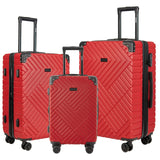 kensie 3 Piece or 20" Tigard Luggage Set, Red, 3 Piece (28"/24"/20")
