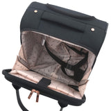 kensie Hudson Softside 3 - Piece Spinner Luggage Set, Black with Rose Gold