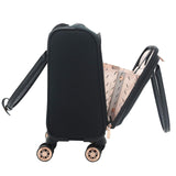 kensie Hudson Softside 3 - Piece Spinner Luggage Set, Black with Rose Gold