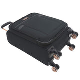 kensie Hudson Softside 3 - Piece Spinner Luggage Set, Black with Rose Gold