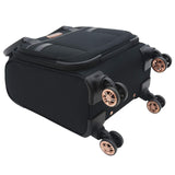 kensie Hudson Softside 3 - Piece Spinner Luggage Set, Black with Rose Gold