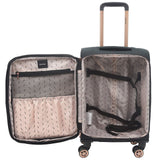 kensie Hudson Softside 3 - Piece Spinner Luggage Set, Black with Rose Gold