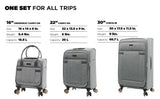 kensie Hudson Softside 3 - Piece Spinner Luggage Set, Heather Gray