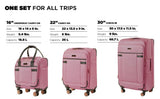 kensie Hudson Softside 3 - Piece Spinner Luggage Set, Mellow Mauve