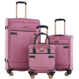 kensie Hudson Softside 3 - Piece Spinner Luggage Set, Mellow Mauve