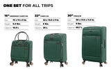 kensie Hudson Softside 3 - Piece Spinner Luggage Set, Smoke Pine