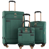 kensie Hudson Softside 3 - Piece Spinner Luggage Set, Smoke Pine