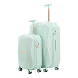kensie Women's 2 Piece or 20" 3D Gemstone Luggage Set, Mint, 2 PC 28"