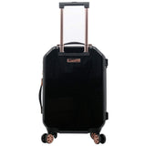 kensie Women's Shiny Diamond Hardside Spinner Luggage, Black, 2 - Piece Set (20/28)