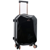 kensie Women's Shiny Diamond Hardside Spinner Luggage, Black, 2 - Piece Set (20/28)