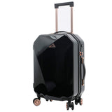 kensie Women's Shiny Diamond Hardside Spinner Luggage, Black, 2 - Piece Set (20/28)