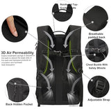 KEOFID Casual Backpack for Men and Women, Hiking Backpack for Travel, Black Daypacks for Sports, College, Water Resistant(Black)