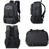 KEQIKAI Travel Backpack 50L, 17 Inch Laptop Backpack for Men Women, Large Waterproof Carry On Backpack, TSA Friendly Flight Approved Anti - Theft Backpack with USB Interface & Shoe Compartment, Black