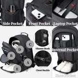 KEQIKAI Travel Backpack 50L, 17 Inch Laptop Backpack for Men Women, Large Waterproof Carry On Backpack, TSA Friendly Flight Approved Anti - Theft Backpack with USB Interface & Shoe Compartment, Black