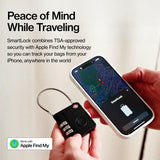 KeySmart SmartLock Tracking Luggage Locks, TSA Locks for Luggage, GPS Tracker, Combination Lock Compatible with Apple Find My App, Best Travel Essentials, Replaceable Non - Rechargeable Battery (1 Pack)