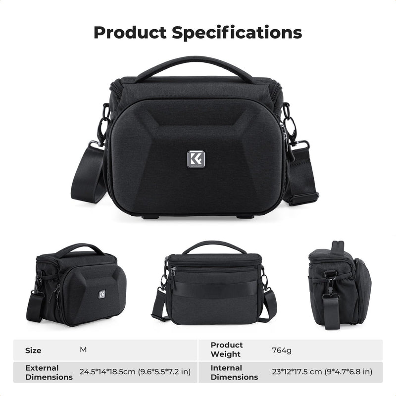 K&F CONCEPT Camera Sling Bag, Crossbody Sling Shoulder Bag with Hardshell Protection &Tripod Holder Compatible with Canon/Nikon/Sony DSLR/SLR/Mirrorless Cameras and Lenses