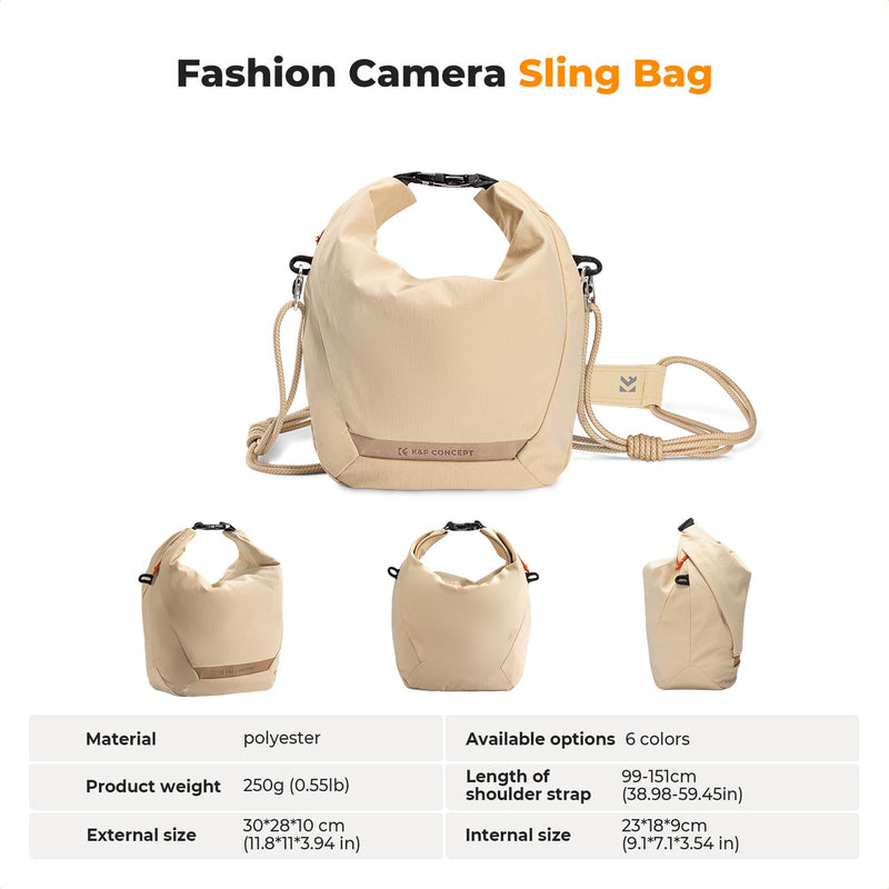 K&F CONCEPT Camera Sling Bag Small Compact Case, Cute Soft Camera Pouch Handbag for Urban Street Photography
