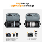 K&F CONCEPT Camera Sling Bag Small Crossbody Camera Case DSLR/SLR/Cute Compact Shoulder Photography Bags for Photographers