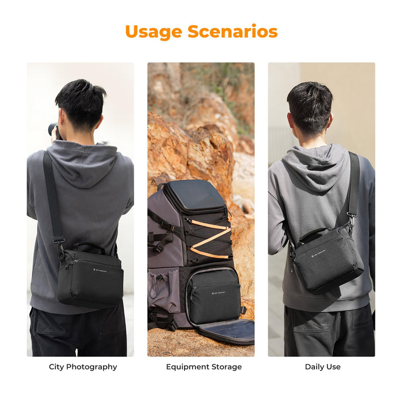 K&F CONCEPT Camera Sling Bag Small Crossbody Camera Case DSLR/SLR/Cute Compact Shoulder Photography Bags for Photographers