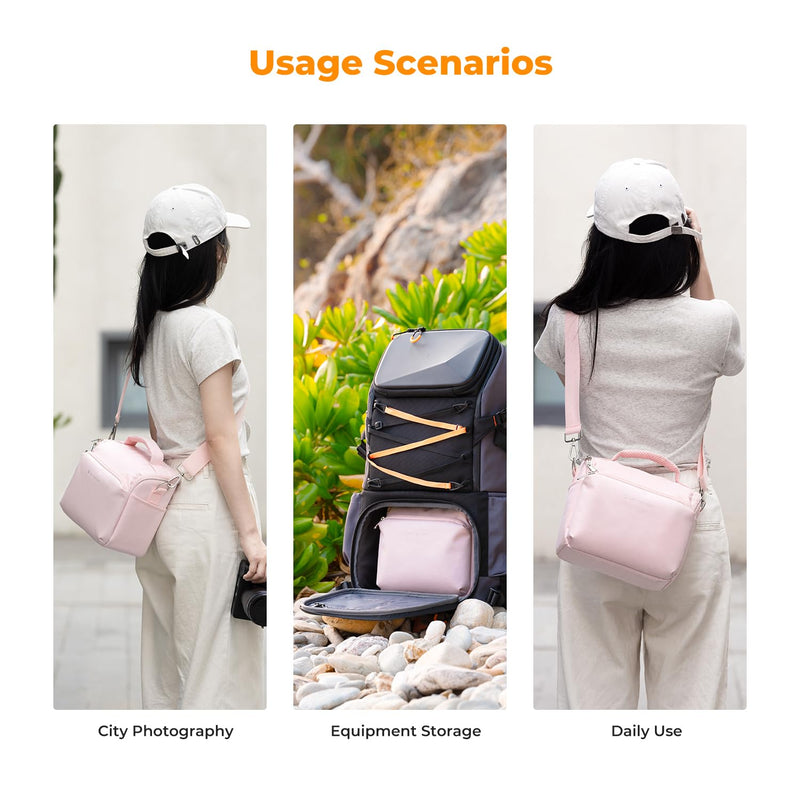 K&F CONCEPT Camera Sling Bag Small Crossbody Camera Case DSLR/SLR/Cute Compact Shoulder Photography Bags for Photographers
