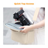 K&F CONCEPT Camera Sling Bag Small Crossbody Camera Case DSLR/SLR/Cute Compact Shoulder Photography Bags for Photographers - Beige