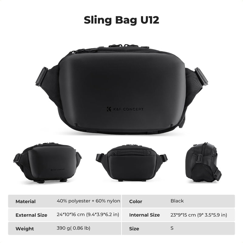 K&F Concept Small Sling Bag Everyday Shoulder Bag & Multifunction Photography Compact Crossbody Camera DSLR Portable Bag