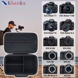 khanka Camera Case for Canon EOS Rebel T7/T100/T6/R50/R100/R5/R7/R8/R6 Mark II/SL3 DSLR Camera,Travel Protective Carrying Case for Canon EOS Rebel Camera and 18 - 55mm/18 - 45mm Lens(Case Only)