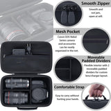 khanka Camera Case for Canon EOS Rebel T7/T100/T6/R50/R100/R5/R7/R8/R6 Mark II/SL3 DSLR Camera,Travel Protective Carrying Case for Canon EOS Rebel Camera and 18 - 55mm/18 - 45mm Lens(Case Only)