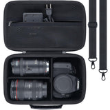 khanka Camera Case for Canon EOS Rebel T7/T100/T6/R50/R100/R5/R7/R8/R6 Mark II/SL3 DSLR Camera,Travel Protective Carrying Case for Canon EOS Rebel Camera and 18 - 55mm/18 - 45mm Lens(Case Only)
