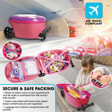 KIDDIETOTES Ride - On Scooter Suitcase for Kids – Hardside Lightweight Carry - On Luggage with Foldable Scooter, LED Wheels, Travel Fun for Toddlers & Children