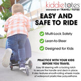 KIDDIETOTES Ride - On Scooter Suitcase for Kids – Hardside Lightweight Carry - On Luggage with Foldable Scooter, LED Wheels, Travel Fun for Toddlers & Children