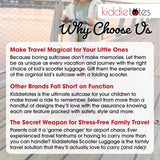 KIDDIETOTES Ride - On Scooter Suitcase for Kids – Hardside Lightweight Carry - On Luggage with Foldable Scooter, LED Wheels, Travel Fun for Toddlers & Children