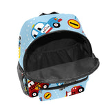 Kids School Bag Girls Boys Preschool Toddler Backpack for Boy Girl Lightweight Shoulder Book Bag for Kids Perfect Back Pack for Toddler to Kindergarten Firefighter Police Car Blue