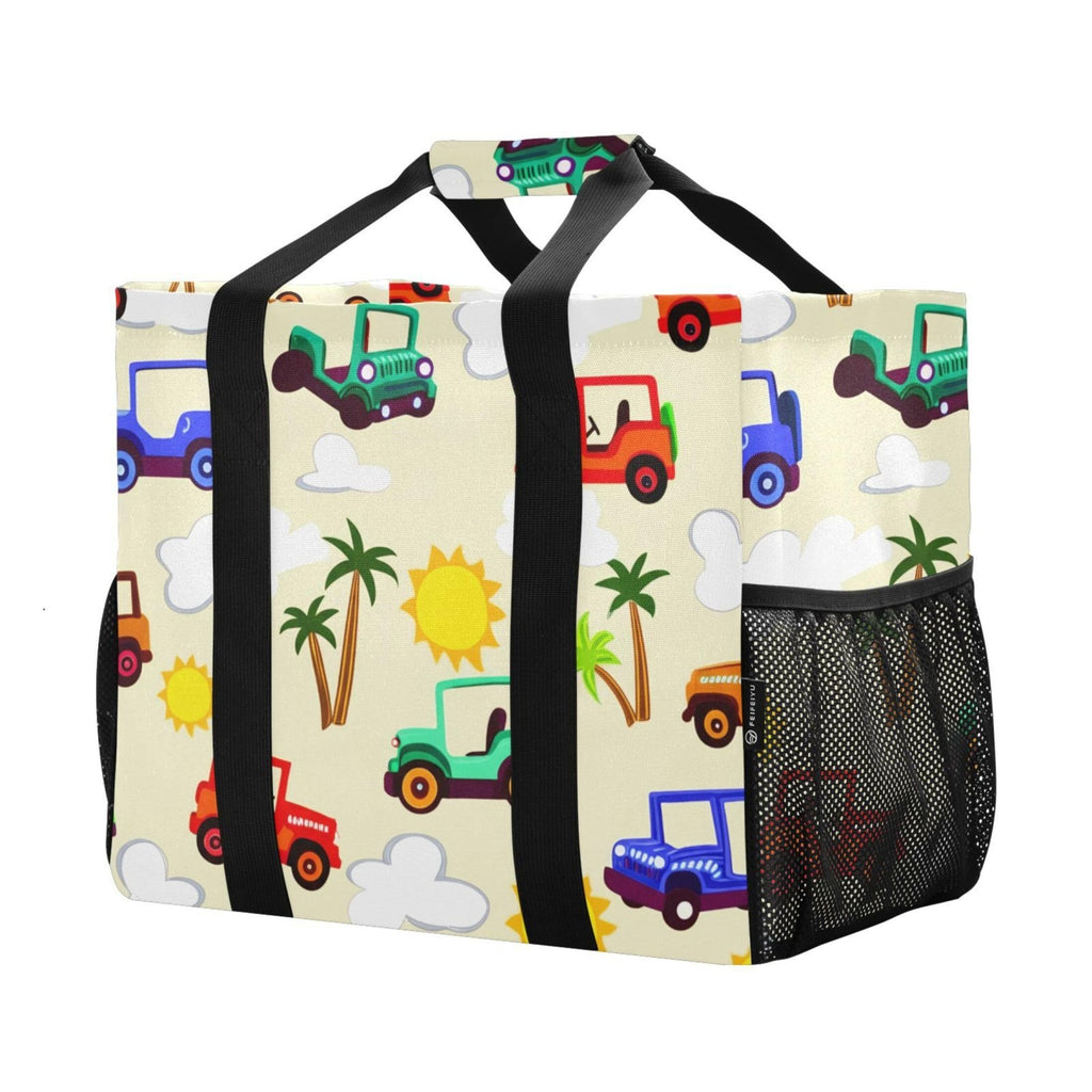 Kigai Vintage Jeeps Beach Bag for Women, Waterproof Sandproof Large Tote Casual Bag for Beach Pool Swim