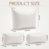 Kigeli 3 Piece Leather Makeup Bag Set Mothers Day Women Gifts PU Leather Bridesmaid Makeup Toiletry Bag Cosmetic Pouch Small Aesthetic Travel Purse for Bridesmaid Wedding Birthday Gifts(Beige)