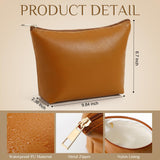 Kigeli PU Leather Makeup Bag for Women Gift Cosmetic Pouch for Purse Waterproof with PU Leather Travel Toiletry Organizer with Zipper for Women Bridesmaid Friend Gift(Brown)