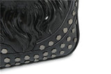 kiisy 3D Lion Leather Laptop Backpack Unique Designer Fashion Travel Rivet Punk Backpack (Black G)
