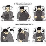 Kimiandy Inflatable Travel Pillow for Airplane, Neck Air Pillow for Sleeping to Avoid Neck and Shoulder Pain, Support Head and Lumbar, Used for Airplane, Car, Bus and Office (Black)