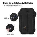 Kimiandy Inflatable Travel Pillow for Airplane, Neck Air Pillow for Sleeping to Avoid Neck and Shoulder Pain, Support Head and Lumbar, Used for Airplane, Car, Bus and Office (Black)