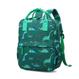 KingCheer Cute Preschool Backpack Toddler School Book Bag for Girls Boys Kids Kindergarten Nursery Travel Bag with Chest Strap(12inch, Green Dinosaur)