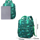 KingCheer Cute Preschool Backpack Toddler School Book Bag for Girls Boys Kids Kindergarten Nursery Travel Bag with Chest Strap(12inch, Green Dinosaur)