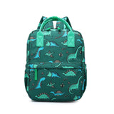 KingCheer Cute Preschool Backpack Toddler School Book Bag for Girls Boys Kids Kindergarten Nursery Travel Bag with Chest Strap(12inch, Green Dinosaur)